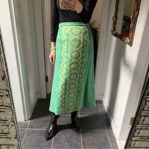 60s Vintage Ayotte’s Designery handwoven wool mohair midi skirt (S)